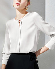 Women's Silk Blouse with Slit