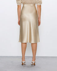 Elegant Knee-Length Silk Skirt