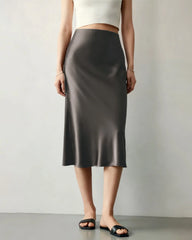 Elegant Knee-Length Silk Skirt