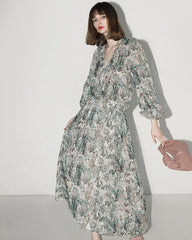 Fairyland Floral Silk Maxi Dress