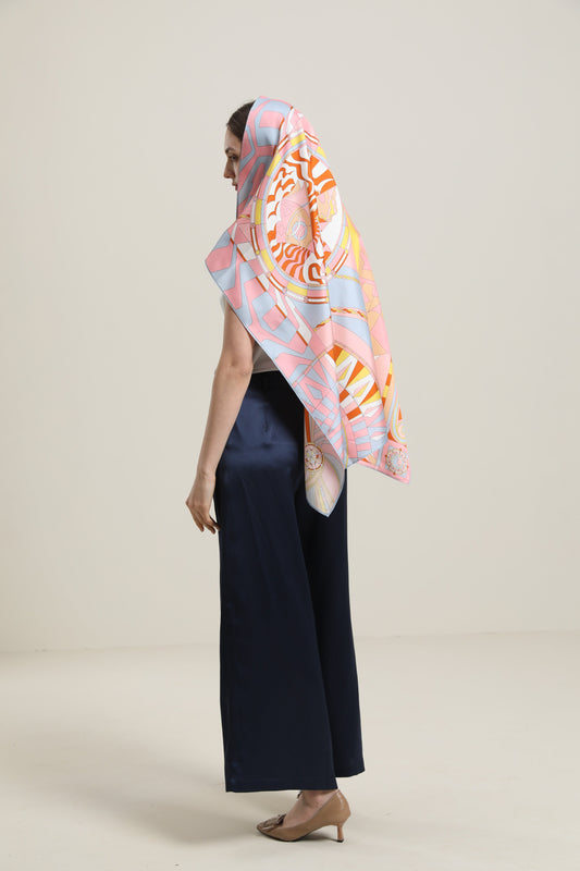 Fresh Pink Silk Scarf Pink
