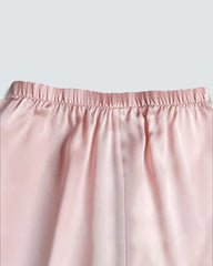 Girls Long Sleeve Ruffle Trim Silk Pajama Set