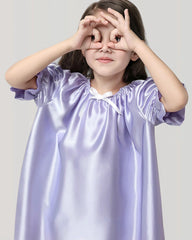 Girls Silk Short Sleeve Nightgown