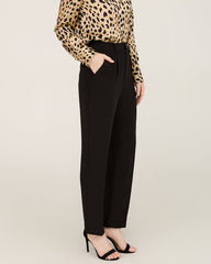 40 Momme Silk Sculpted Straight Pants Black