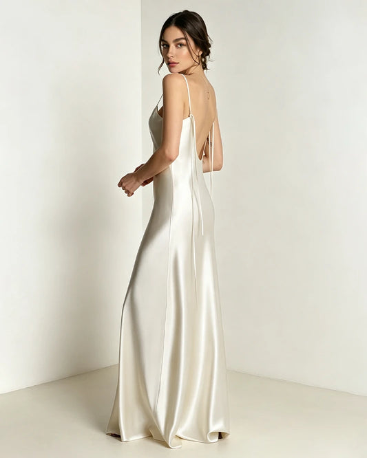 Liquid Triacetate Low Back Maxi Dress