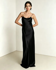 Liquid Triacetate Low Back Maxi Dress