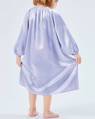 Long Silk Shirt Pajamas Sleepwear For Girl