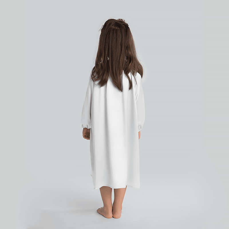 Long Silk Skirt Pajamas Sleepwear For Girl White