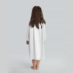 Long Silk Skirt Pajamas Sleepwear For Girl White