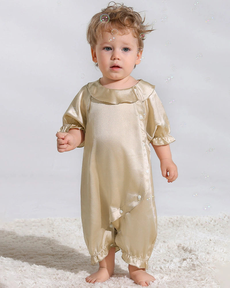 Doll Collar Baby Silk Onesies