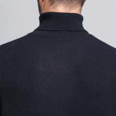 Men's High-Neck Cashmere Turtleneck Sweater Black