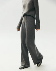 Merino Wool Straight Leg Knit Trousers