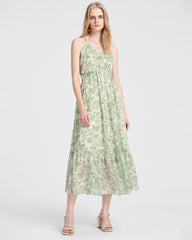 Mint Green Paisley Silk Maxi Dress
