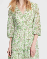 Mint Green Paisley Silk Mini Dress