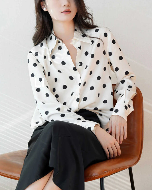 Polka Dot Silk Blouse