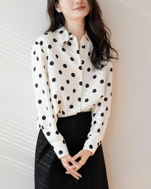 Polka Dot Silk Blouse