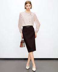 Polka Dot Silk Blouse with Side Tie