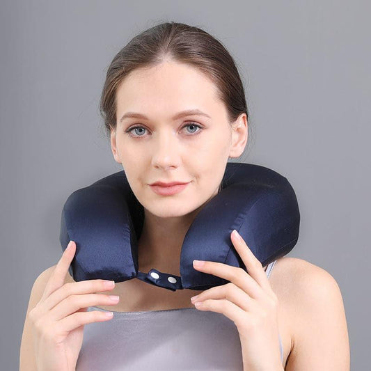 Pure Silk U-Shaped Pillow Navy