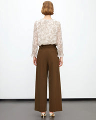 Rose Sketch Floral Silk Blouse