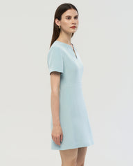 40 Momme Silk A Line Short Sleeve Dress