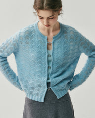 Silk Cashmere Cardigan with Metal Buttons