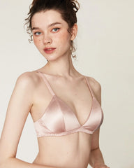 Silk Wireless Bra and V String Thong Set