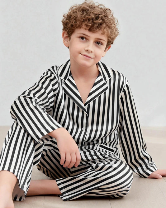 Kid's Stripe Silk Pajama Set