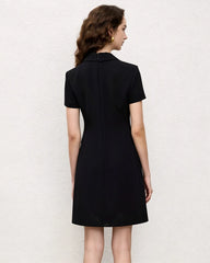 Triacetate A-Line Blazer Dress with Silk Lining