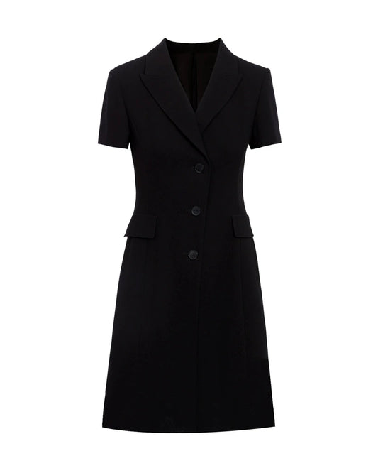Triacetate A-Line Blazer Dress with Silk Lining