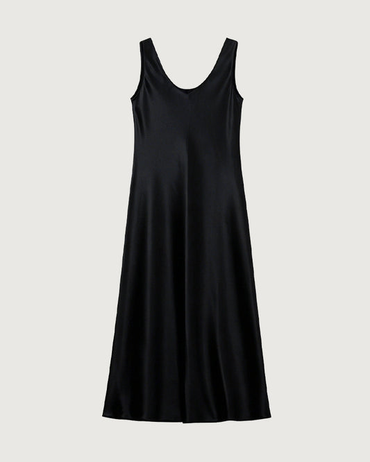 Triacetate Bias Cut Sleeveless Maxi Dress