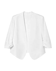 Triacetate Collarless Cropped Blazer with Silk Lining