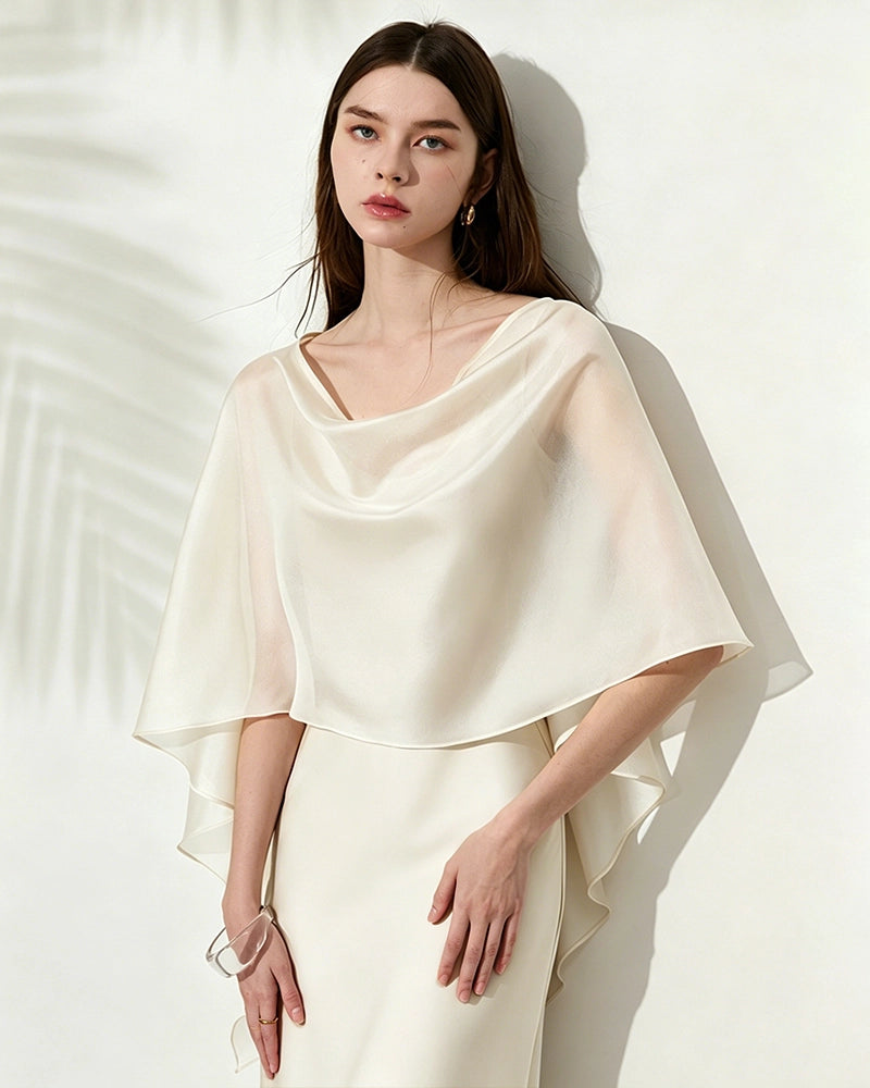 100% Silk Chiffon Occasion Shawl