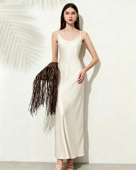 Triacetate Dress with Silk Chiffon Shawl