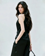 Triacetate Halter Draped Top
