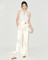 Triacetate Halter Draped Top