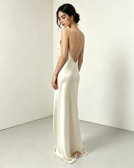 Triacetate Halter Maxi Dress with Silk Lining
