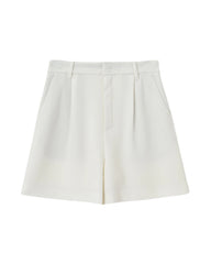 Triacetate High Waisted Pleated Wide Leg Shorts