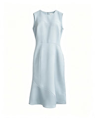 Triacetate Midi Dress with Asymmetric Hem