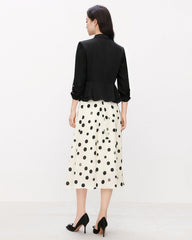 Triacetate Peplum Blazer with Silk Lining