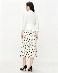 Triacetate Peplum Blazer with Silk Lining