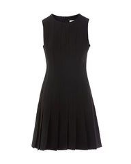 Triacetate Pleated Flare Mini Dress
