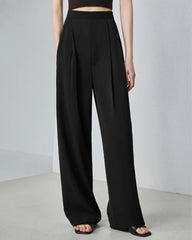 Triacetate Pleated Straight Leg Pants