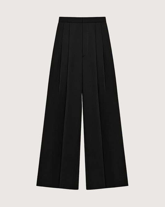 Triacetate Pleated Straight Leg Pants