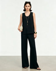 Triacetate Relaxed Fit Crew Neck Tank Top