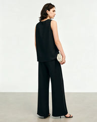 Triacetate Relaxed Fit Crew Neck Tank Top