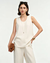 Triacetate Relaxed Fit Crew Neck Tank Top