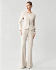 Triacetate Silk Lined Sculpting Peplum Jacket