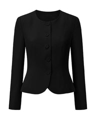 Triacetate Silk Lined Sculpting Peplum Jacket