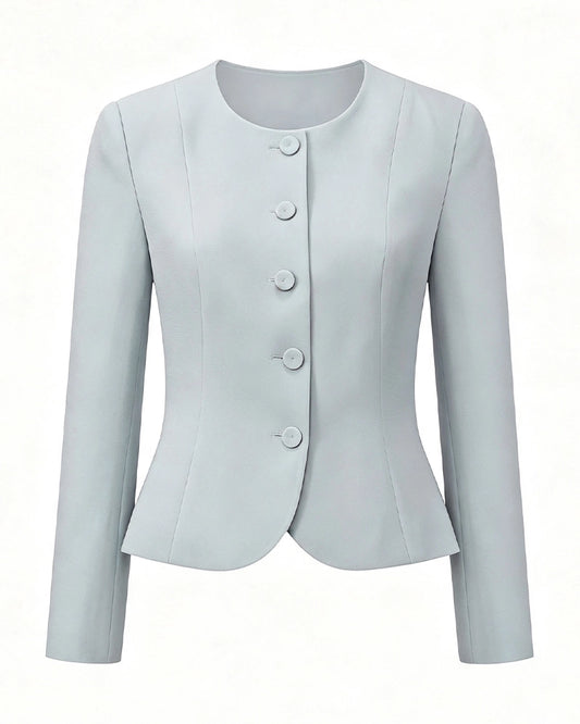 Triacetate Silk Lined Sculpting Peplum Jacket