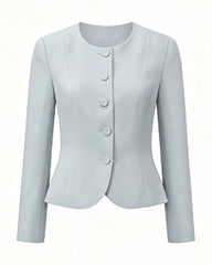 Triacetate Silk Lined Sculpting Peplum Jacket